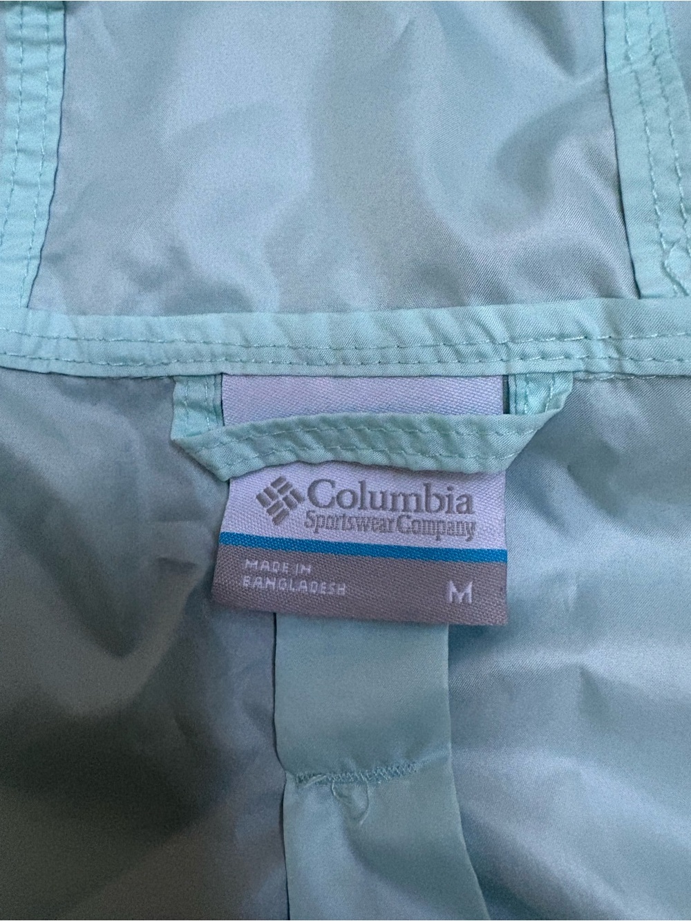 Columbia Light Aqua and Black Packable Jacket - Picture 3 of 4